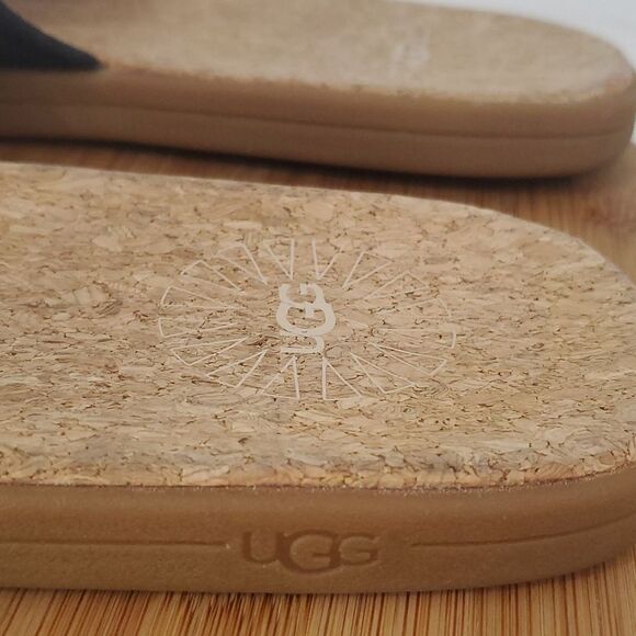 UGG Seaside Slide Cowhide Black Slippers Men's Size 10 Style # 1092172-BLK - Picture 5 of 8